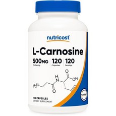 뉴트리코스트 L-카르노신 캡슐 120 캡슐 1병 1서빙 500mg 120회분 L-Carnosine Capsules [500 MG] [120 CAPS]