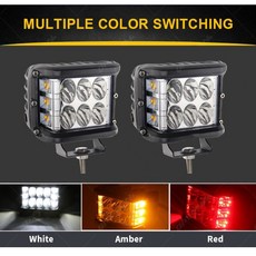 오토바이 싸이키 LED 안개등 3가지 색상 12V~30V 경광등 파박이 스트로브 중장비 전동킥보드 지게차 방수, 옐로우옐로우(낱개1개), 1개