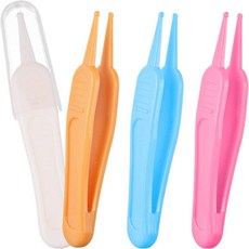 Onwon 4 Pieces Nose Cleaning Tweezers Safe and Eff Onwon 4개 코 세척 핀셋 안전하고 효과적인 클립 케어 귀 코 배꼽 세척 도구 니퍼, 1개입