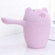 핑크색 1개 유아용 목욕 바가지 샤워조리개 물뿌리개 아기 욕조 손잡이 칫솔치약보관, 핑크