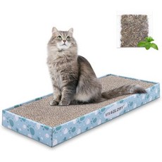 VIVAGLORY 고양이 스크래처 면줄 비바글로리 상자가 있는 스크래칭 패드 실내 고양이용 리버서블 보드 골판지 캣닙 포함 1팩 일반 Q1662439, 1 Pack, Narrow-17x7 inches, 1개