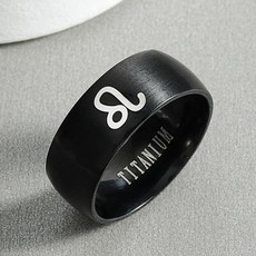 날개 없는 선풍기 타이탄 블랙 실버 스테인레스 스틸 반지에 대한 8mm 공격 자유의 플래그 손가락 반지 남성 여성 쥬얼리 애니메이션 팬, 33) 8 M702JR2074Leo