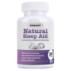 Sleep Aid Natural Herb Sleeping Pill for Adult 성인을 위한 자연적인 허브 수면제 보조제-스트레스 불면증 불안 완화-빠른 흡수 용해 정제, 60 정