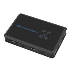 KVM 스위치 HDMI 4 포트 박스 UHD 4K@60Hz 및 3D 및 1080P 지원 하향, 112 x 70 x 23mm, 검은 색, 플라스틱 전자 부품