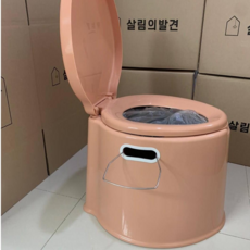 살림의발견 휴대용 요강 이동식 캠핑용 간이 화장실 환자용 의료용 노인용 변기 좌변기, 1개, 브라운中