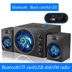 Sada D 219 블루투스 tf usb fm 기능 2.1 컴퓨터 스피커 시스템 다채로운 led 빛 및 전원 서브 우퍼 usb 와이어 전원|컴퓨터 스피커|, 1개, 단일, White colorful LED