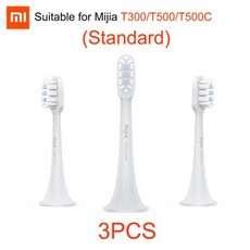 XIAOMI-오리지널 MIJIA 소닉 전동 칫솔 헤드 T100 T200 T301 T300 T500 T500C T700 교체용 칫솔 헤드, 3개, 3) T300T500 T500C 3pcs