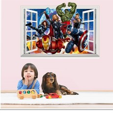 3d 헐크 스파이더 맨 벽지 스티커 아이 방 아기 소년 침실 자체 접착 홈 벽 장식 비닐 데칼 avengers 벽화, 자세히 보기, 1465