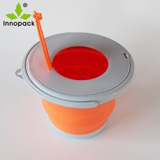 버킷돌리 세차 Innopack-접이식 버킷 5/10L 뚜껑 포함 낚시 야외 휴대용 자동차 여행용, [03] Blue 5L