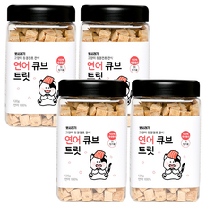 뽀시래기 고양이 동결건조 간식 큐브 트릿, 연어, 120g, 4개