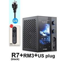 FiiO R7 안드로이드 10 데스크탑 디지털 스트리밍 음악 플레이어 DAC AMP 헤드폰 앰프 ES9068AS 칩 스냅드, 2.R7black RM3 USplug - ifizenair