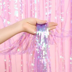 [피앤비유니티]파티용커튼 캔디퍼플 파티용품 홀로그램