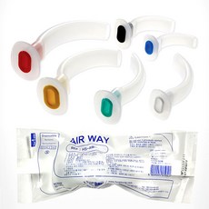 협성 멸균 에어웨이 00호~4호 (5~10cm) 10개 기도확보 airway, 2호(초록-8cm)