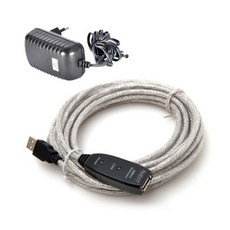 [이지넷유비쿼터스] USB-A 2.0 to USB-A 2.0 M/F 리피터 연장케이블 NEXT-USB05PW [5m] *아답터포함*