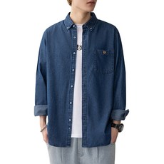 남자 데일리 캐주얼 데님 셔츠