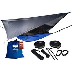 Oak Creek Lost Valley Camping Hammock Bundle Includes Mosquito Net Rain Fly Tree Straps Compre, One Color