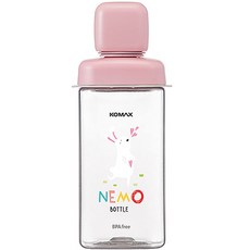 코멕스 네모물병, 430ml, 핑크 토끼