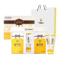 꿀타민 제주 벌꿀 스틱 + 쇼핑백 세트, 252g, 1개
