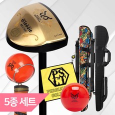 부쿠로혼마 우드 파크골프채 5종 세트 (파크골프채 파크골프 가방 볼 볼 수거기 파크골프공 수건) 대한 파크골프협회 인증, 블랙