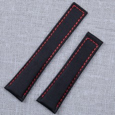 20mm 22mm 블랙 캔버스 나일론 가죽 시계 밴드 액세서리 태그 스트랩 호이어 벨트 카레라 아쿠아레이서 폴딩 버클