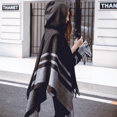 마켓어스 판초 숄망토 가디건 니트 케이프 카라