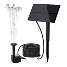 DIY 태양열 분수 펌프 키트 새 목욕용 말뚝 포함 자동 1.5W 5V, 12cmx6cm, 검은색, 태양열 워터 펌프 키트, 1개