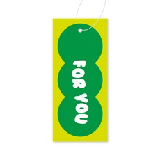 for you 사각택 택끈포함 답례품포장 구디백포장 선물포장 4cmX9cm, 50개, 그린