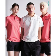 [예약판매]요넥스 티셔츠 2024SS 241TS060U IVORY / FRENCH PINK 남여공용 카라 배드민턴 티셔츠 오남스포츠