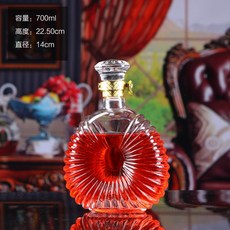 유럽식 위스키 유리 담금주병 liquor 저장기 저장용기 여행용 양주병 위스키보틀 유리병, 컴플리트 스트라이프 750ml, 1개