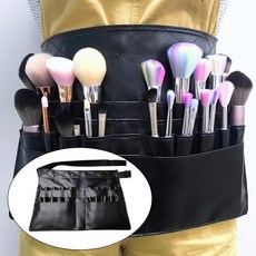 벨트 스트랩이 달린 메이크업 브러쉬 가방 멀티 포켓 조절 가능한 파우치 정리함, 1개