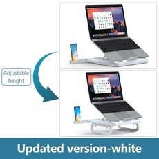 macbook xiaomi foldable 컴퓨터 스탠드에 대 한 휴대용 노트북 테이블 스탠드 기본 노트북 지원 홀더 침대 노트북 냉각 패드에 대 한 스탠드, 화이트 업그레이드