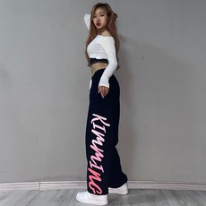 QooH 스포츠 캐주얼 재즈 댄스 조거 팬츠 와이드 힙합 바지