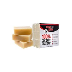 Coconut Oil Bath Body Soap Bar 100 Organic Natural for Fresh Clean Skin Pack of 3 Bars, One Color, One Size