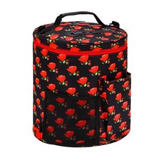 실 보관 용기 실 및 미완성 프로젝트용 내부 칸막이가 있는 휴대용 여행용 공예 토트백 뜨개질 도구용 외부, 27x30cm, 옥스포드 천, 멀티 컬러, 1개