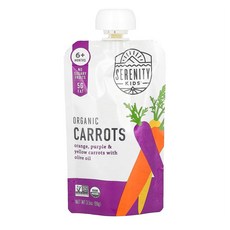 Serenity Kids 캐롯 퍼플 앤 옐로우 Serenity Kids Organic Carrots 6+ Months Orange Purple, 4개, 99g, -