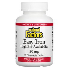 네츄럴팩터스 Easy Iron 20mg 츄어블 60정, 1개