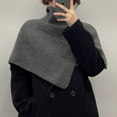 아이엠몽 여성 목 폴라 어깨 트림 니트 목도리 숄 케이프