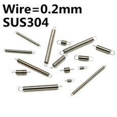 토션스프링 스프링팜 스테인레스 스틸 용수철 미니 소형 DIY 기계식 샘 장력 와이어 직경 0.2mm 10 개, [00] TENSION SPRING, [00] 0.2x2x15