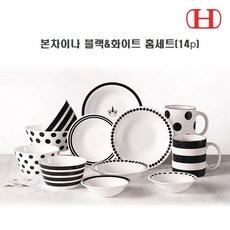 한국도자기 본차이나 2인 그릇 식기 세트 14P, 그릇세트 14P