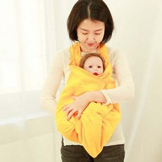 베이비꼬 앞치마형 아기 목욕타월 수건 국산제품, 옐로우, 1개