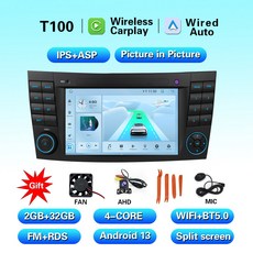 자동차 멀티미디어 플레이어 클래스 인치 호환 터치 MP3 2002 LELV W211 7 카플레이 2008 라디오 스크린 벤츠 E 안드로이드