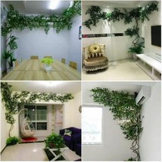 인조나무 조화 플레테리어 장식나무 인테리어 야외정원 나뭇잎 모조나무 덩굴무늬 실내 거실, 13 쁘띠용나무 잎 세트 [말뚝 펜스 선물하
