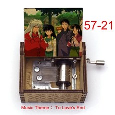 애니메이션 이누야샤 뮤직 박스 멜로디 To loves End 스테인레스 스틸 무브먼트 컬러 인쇄 오르골, 빨간
