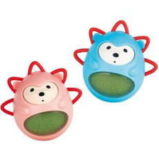 아기 촉각발달 방울소리 고슴도치 오뚝이 육아필수템 영아선물 6개월아기 인형, 블루, 1개