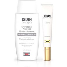 ISDIN 이스딘 포토 울트라라이트 에멀젼 SPF50 100ml K-옥스 아이즈 15g 세트, 1개