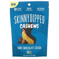 SkinnyDipped Skinny Dipped Cashews Dark Chocolate Cocoa 3.5 oz (99g), 1개