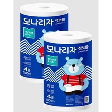 점보롤 화장지 1겹 500m 8롤, 2개, 4롤