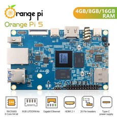 오렌지 파이 5 PCIE 모듈 외부 와이파이 BTSSD 기가비트 이더넷 싱글 보드 컴퓨터 안드로이드 데비안 OS 실행 4GB 8GB 16GB RK3588S, 20.번들 6 - 8GB