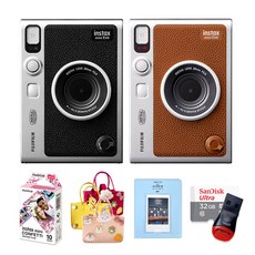 인스탁스 미니에보+디자인 미니필름 10매 (랜덤)+펠트가방+마카롱2단앨범+SD카드+리더기, 미니에보 블랙