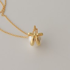 블루씨티 silver 925 퓨즈 리본 진주 목걸이 2color
